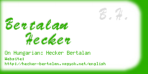 bertalan hecker business card